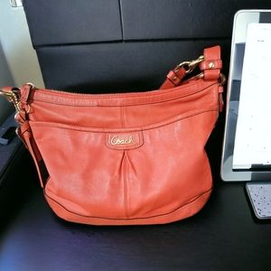 COACH Orn Park Duffle Style Coral Orange Hobo Bag
